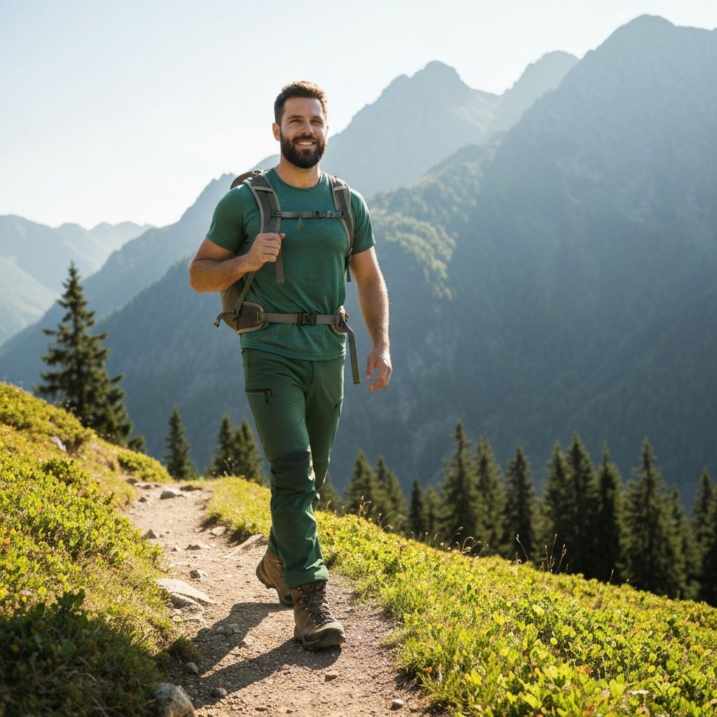 Active men's lifestyle with outdoor activities